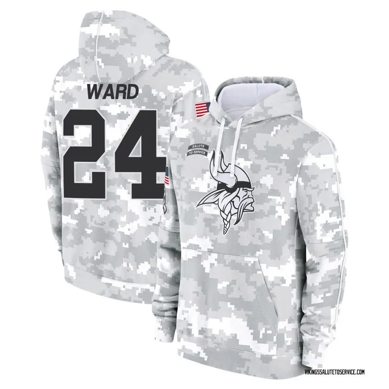 Men's Jay Ward Minnesota Vikings Camo Arctic 2024 Salute to Service Club Fleece Pullover Hoodie