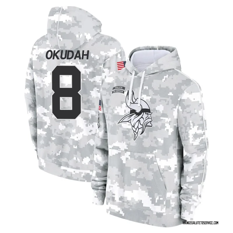 Men's Jeff Okudah Minnesota Vikings Camo Arctic 2024 Salute to Service Club Fleece Pullover Hoodie