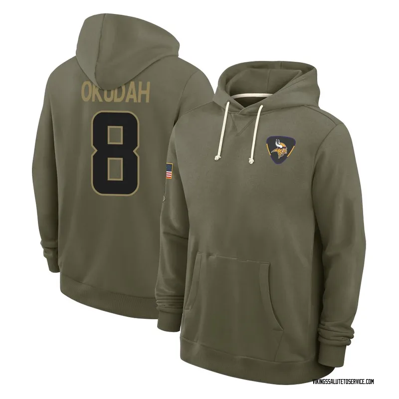 Men's Jeff Okudah Minnesota Vikings Olive 2025 Salute to Service Hoodie