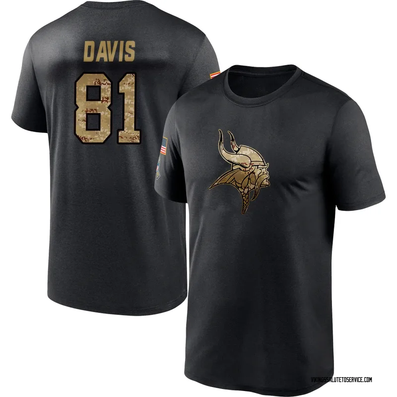 Men's Joaquin Davis Minnesota Vikings Black 2020 Salute To Service Performance T-Shirt