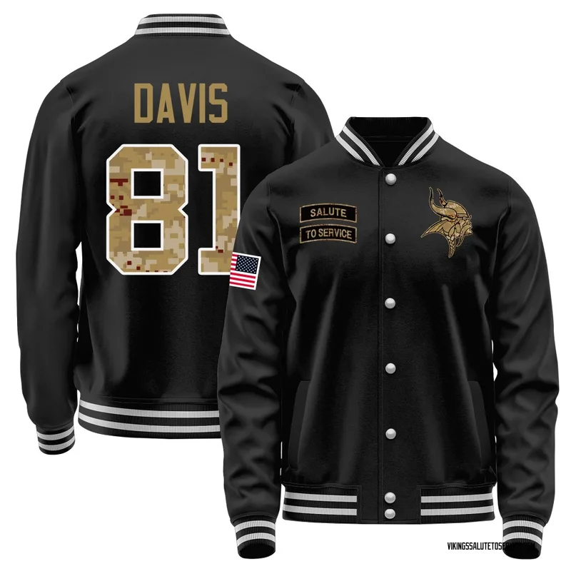 Men's Joaquin Davis Minnesota Vikings Black Salute to Service Sideline Performance Jacket