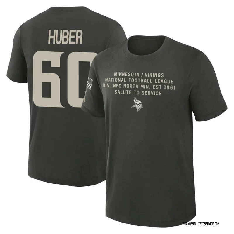 Men's Joe Huber Minnesota Vikings Green Dark/ 2025 Salute to Service Sideline Slub T-Shirt