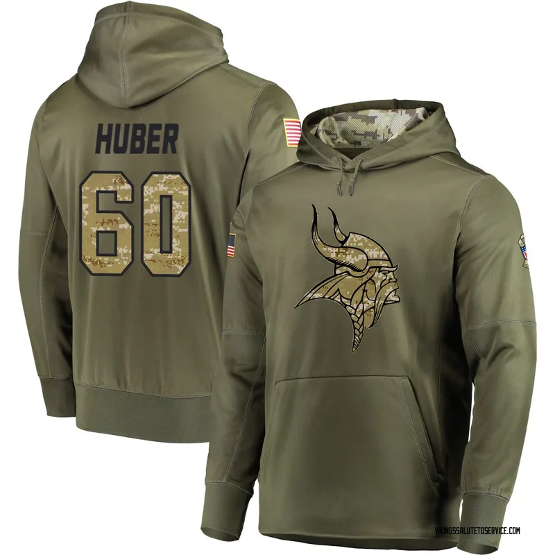 Men's Joe Huber Minnesota Vikings Olive Salute to Service Pullover Hoodie