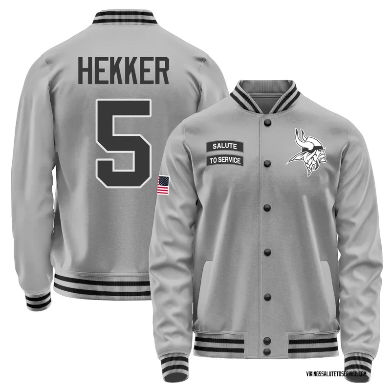 Men's Johnny Hekker Minnesota Vikings Gray Salute to Service Performance Jacket