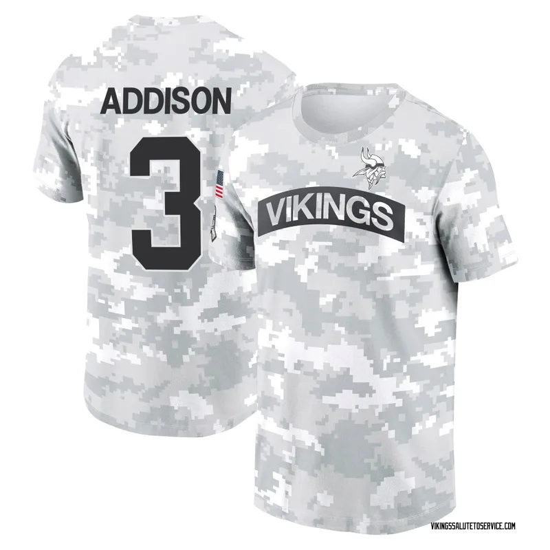 Men's Jordan Addison Minnesota Vikings Camo Arctic 2024 Salute to Service Performance T-Shirt