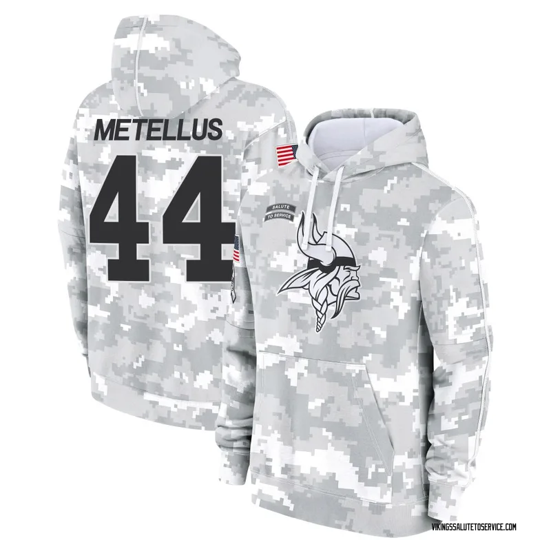 Men's Joshua Metellus Minnesota Vikings Camo Arctic 2024 Salute to Service Club Fleece Pullover Hoodie
