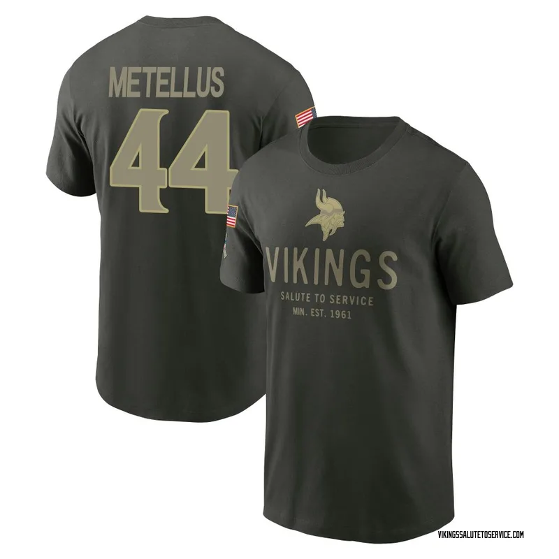 Men's Joshua Metellus Minnesota Vikings Green Forest/ 2025 Salute to Service Sideline Primary Edge T-Shirt