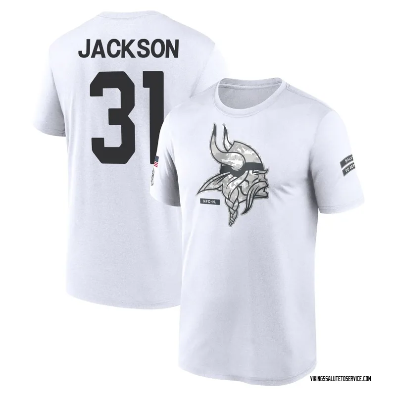 Men's Khyree Jackson Minnesota Vikings Legend White 2024 Salute to Service Performance T-Shirt
