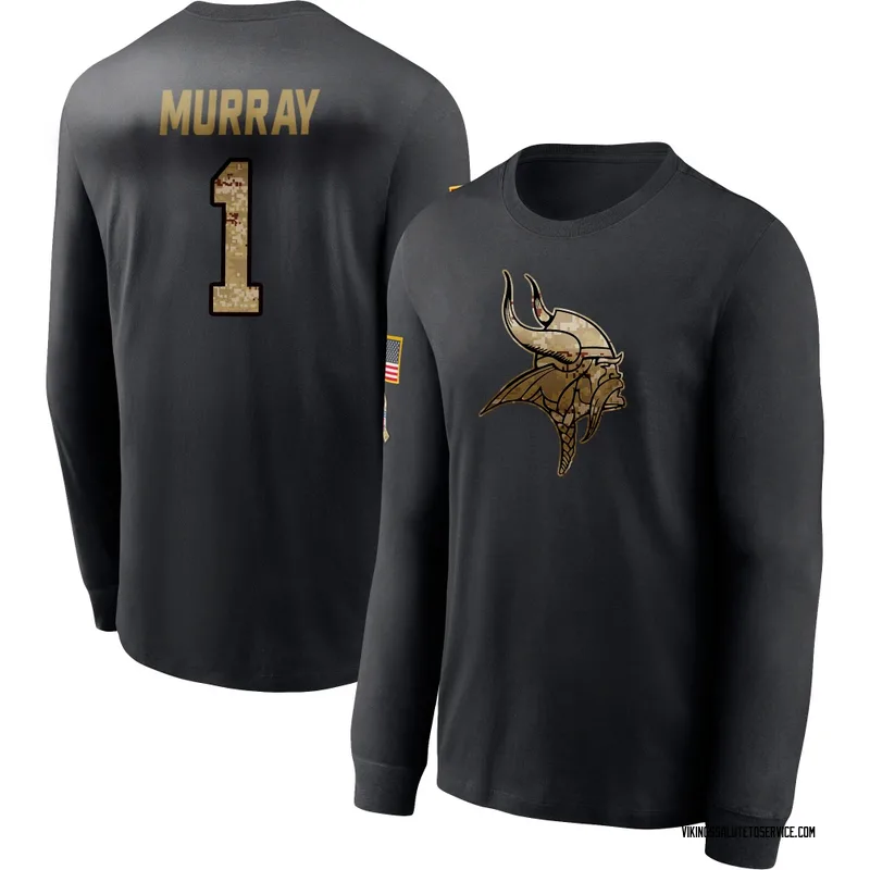 Men's Kyler Murray Minnesota Vikings Black 2020 Salute To Service Sideline Performance Long Sleeve T-Shirt
