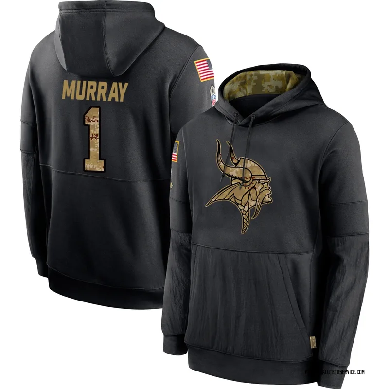 Men's Kyler Murray Minnesota Vikings Black 2020 Salute to Service Sideline Performance Pullover Hoodie