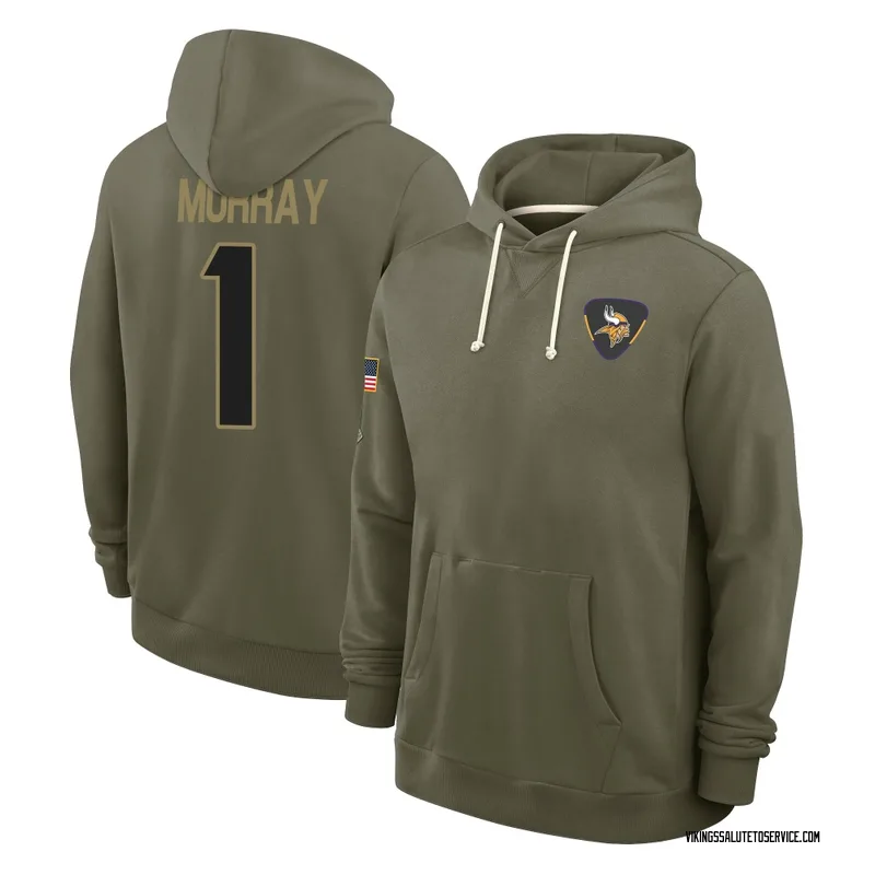 Men's Kyler Murray Minnesota Vikings Olive 2025 Salute to Service Hoodie