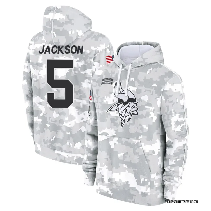 Men's Lucky Jackson Minnesota Vikings Camo Arctic 2024 Salute to Service Club Fleece Pullover Hoodie