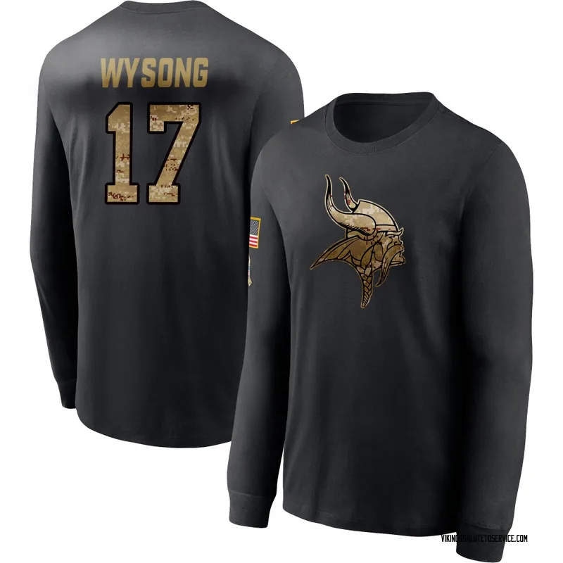 Men's Luke Wysong Minnesota Vikings Black 2020 Salute To Service Sideline Performance Long Sleeve T-Shirt