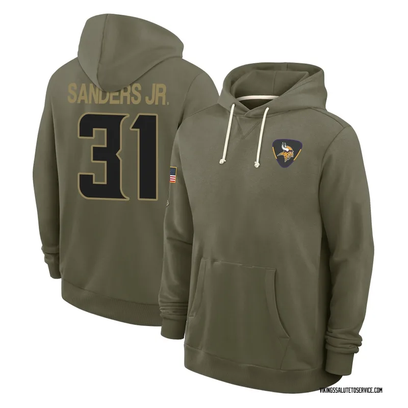 Men's Marcus Sanders Jr. Minnesota Vikings Olive 2025 Salute to Service Hoodie