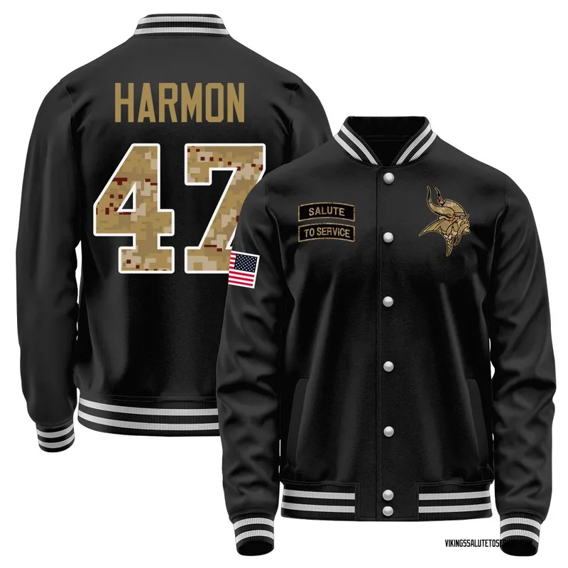 Men's Matt Harmon Minnesota Vikings Black Salute to Service Sideline Performance Jacket