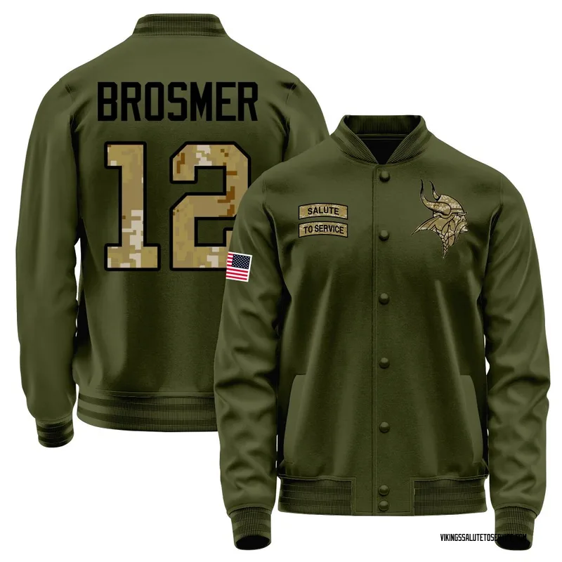 Men's Max Brosmer Minnesota Vikings Olive Salute to Service Sideline Performance Jacket