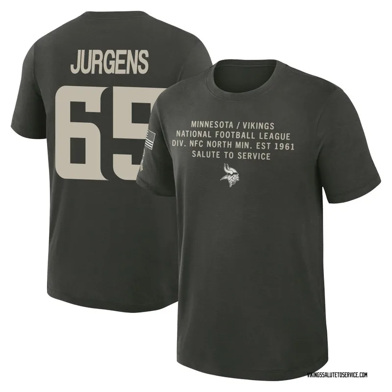 Men's Michael Jurgens Minnesota Vikings Green Dark/ 2025 Salute to Service Sideline Slub T-Shirt
