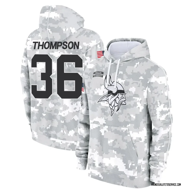 Men's NaJee Thompson Minnesota Vikings Camo Arctic 2024 Salute to Service Club Fleece Pullover Hoodie