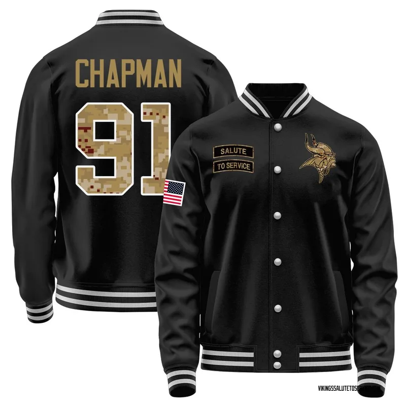 Men's Oscar Chapman Minnesota Vikings Black Salute to Service Sideline Performance Jacket