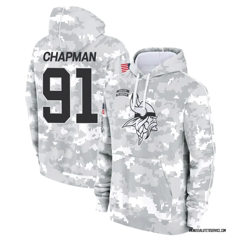 Men's Oscar Chapman Minnesota Vikings Camo Arctic 2024 Salute to Service Club Fleece Pullover Hoodie