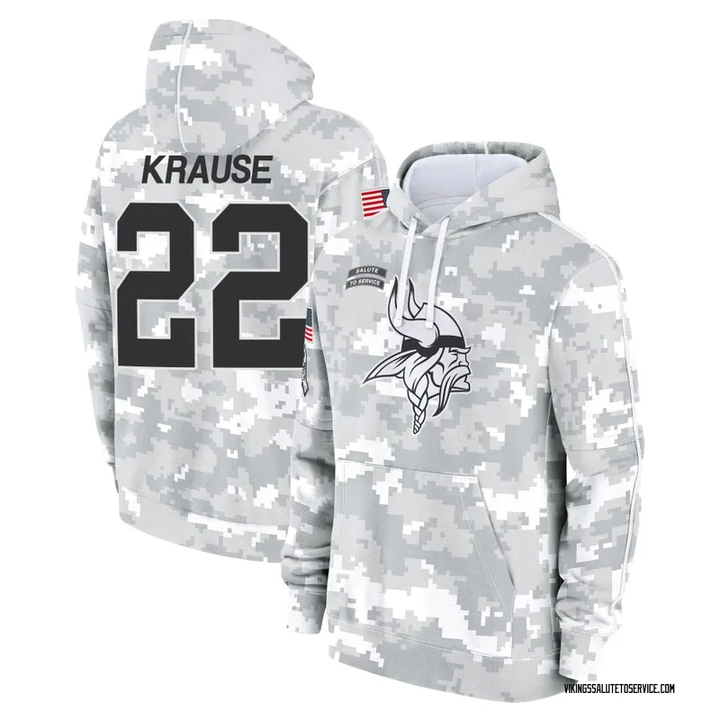 Men's Paul Krause Minnesota Vikings Camo Arctic 2024 Salute to Service Club Fleece Pullover Hoodie