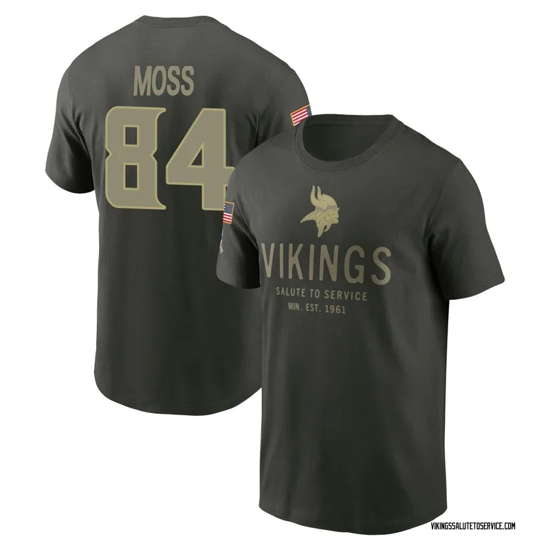 Men's Randy Moss Minnesota Vikings Green Forest/ 2025 Salute to Service Sideline Primary Edge T-Shirt