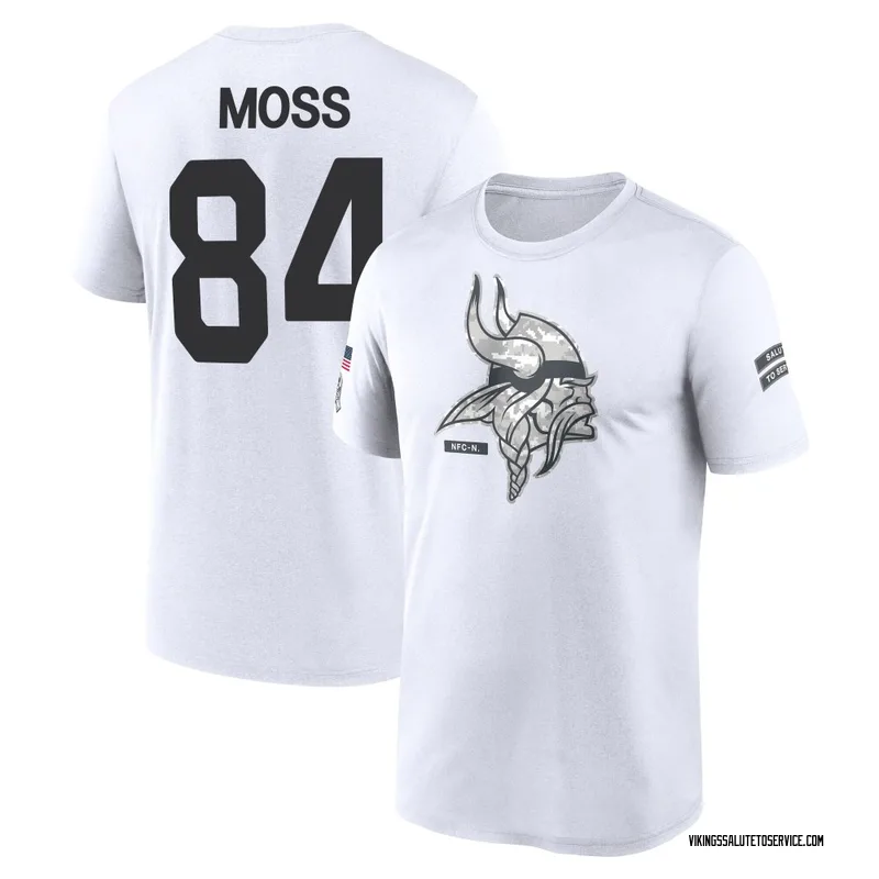 Men's Randy Moss Minnesota Vikings Legend White 2024 Salute to Service Performance T-Shirt