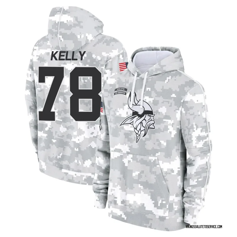 Men's Ryan Kelly Minnesota Vikings Camo Arctic 2024 Salute to Service Club Fleece Pullover Hoodie