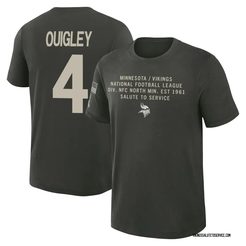 Men's Ryan Quigley Minnesota Vikings Green Dark/ 2025 Salute to Service Sideline Slub T-Shirt