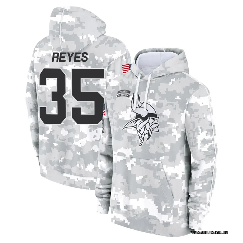 Men's Sammis Reyes Minnesota Vikings Camo Arctic 2024 Salute to Service Club Fleece Pullover Hoodie