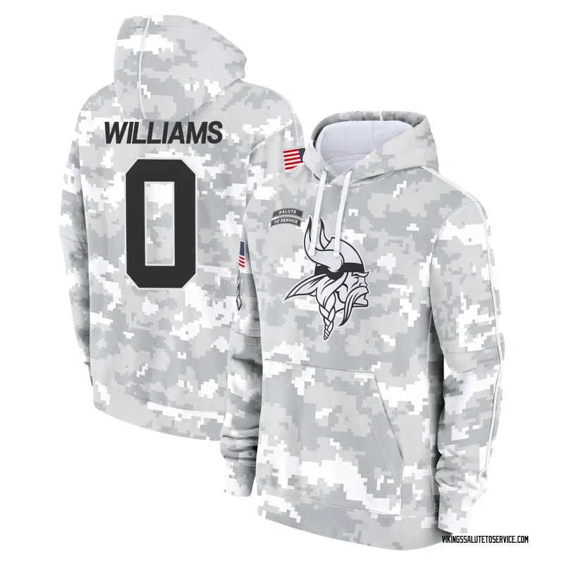Men's Scooby Williams Minnesota Vikings Camo Arctic 2024 Salute to Service Club Fleece Pullover Hoodie
