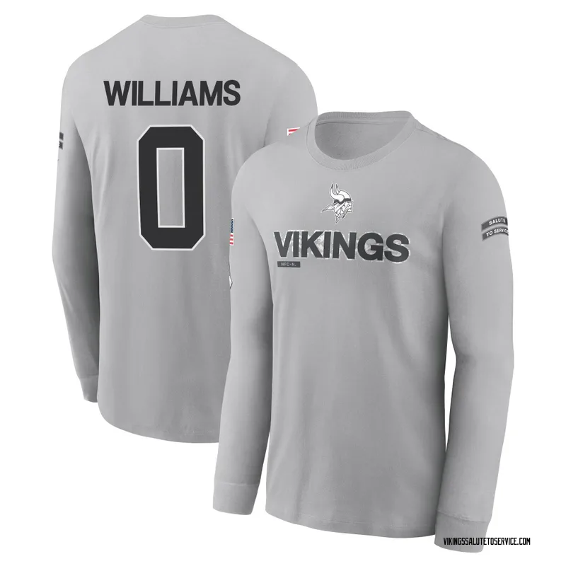 Men's Scooby Williams Minnesota Vikings Gray 2024 Salute to Service Long Sleeve T-Shirt