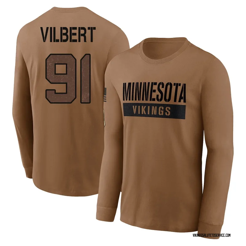 Men's Smith Vilbert Minnesota Vikings Brown 2023 Salute To Service Long Sleeve T-Shirt