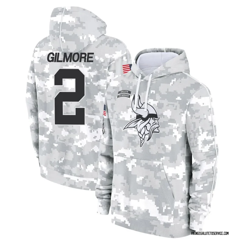 Men's Stephon Gilmore Minnesota Vikings Camo Arctic 2024 Salute to Service Club Fleece Pullover Hoodie