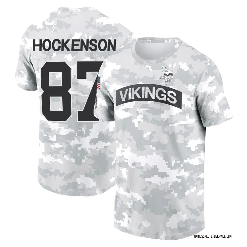Men's T.J. Hockenson Minnesota Vikings Camo Arctic 2024 Salute to Service Performance T-Shirt