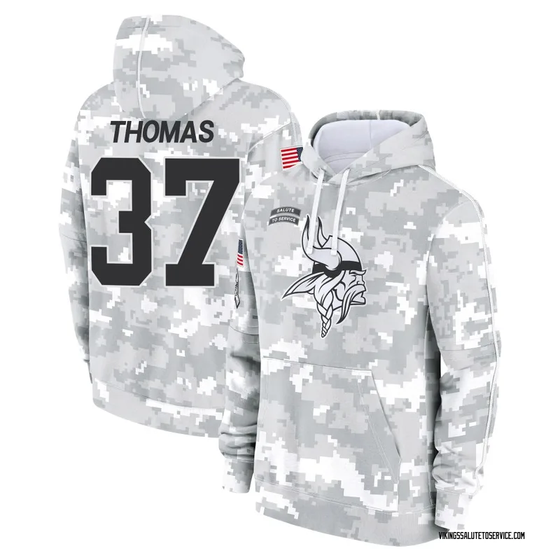 Men's Tavierre Thomas Minnesota Vikings Camo Arctic 2024 Salute to Service Club Fleece Pullover Hoodie