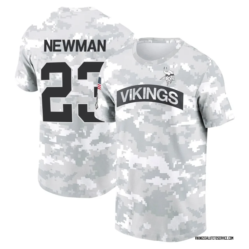 Men's Terence Newman Minnesota Vikings Camo Arctic 2024 Salute to Service Performance T-Shirt