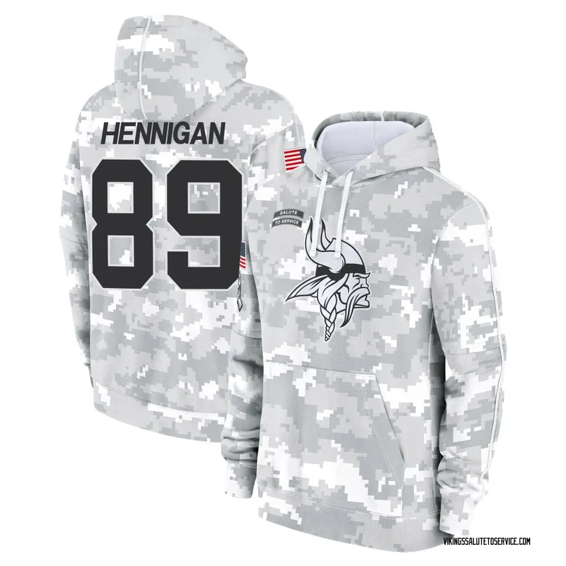 Men's Thomas Hennigan Minnesota Vikings Camo Arctic 2024 Salute to Service Club Fleece Pullover Hoodie