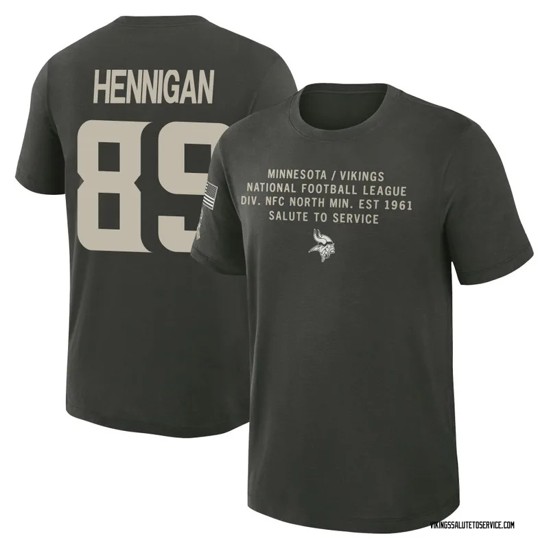Men's Thomas Hennigan Minnesota Vikings Green Dark/ 2025 Salute to Service Sideline Slub T-Shirt