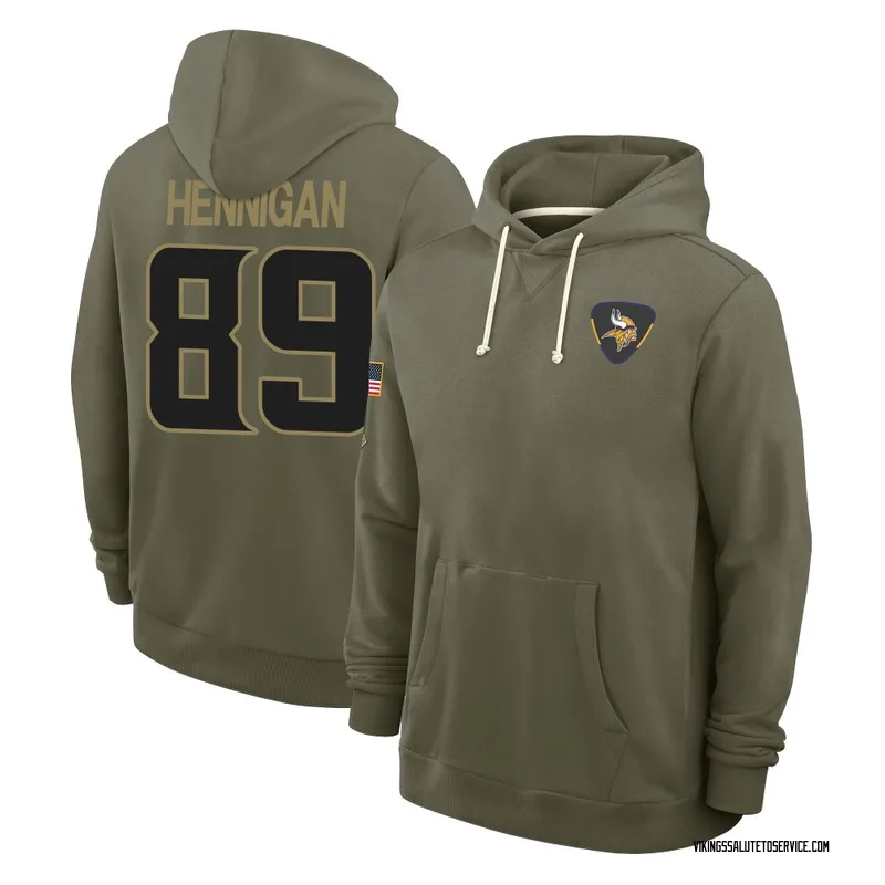 Men's Thomas Hennigan Minnesota Vikings Olive 2025 Salute to Service Hoodie