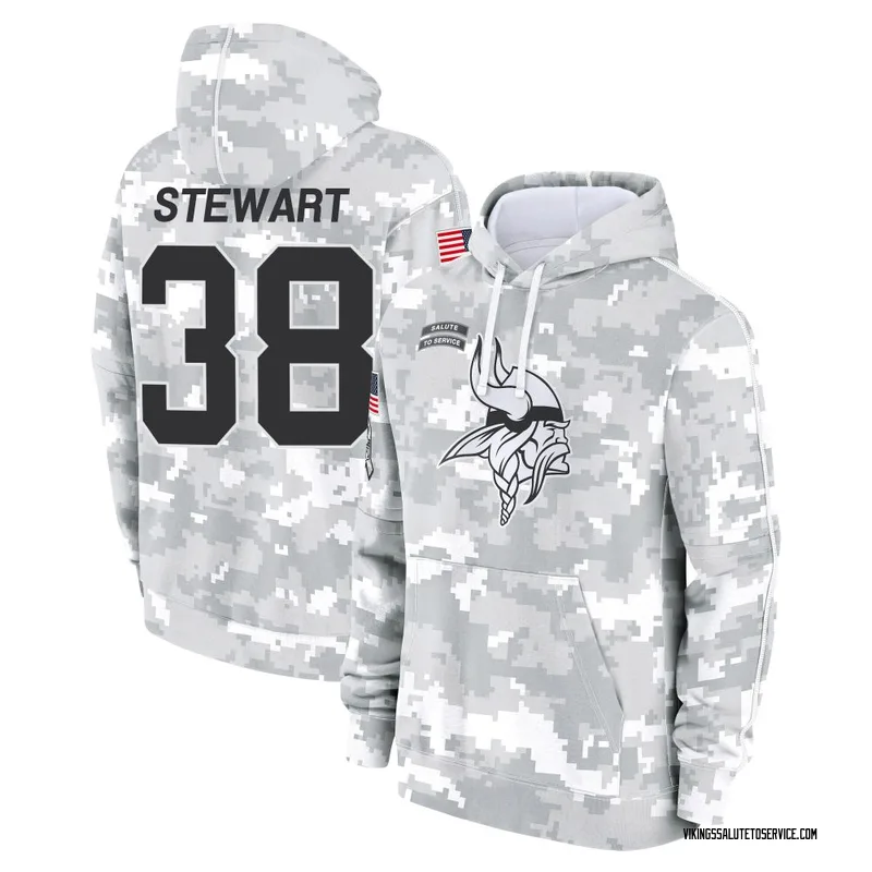 Men's Tre Stewart Minnesota Vikings Camo Arctic 2024 Salute to Service Club Fleece Pullover Hoodie