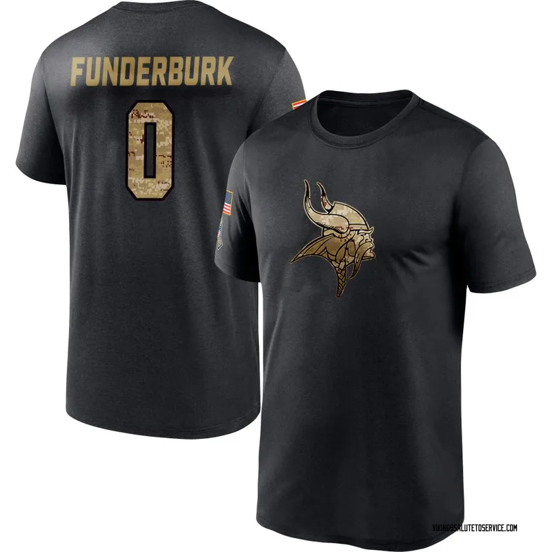 Men's Tyrek Funderburk Minnesota Vikings Black 2020 Salute To Service Performance T-Shirt