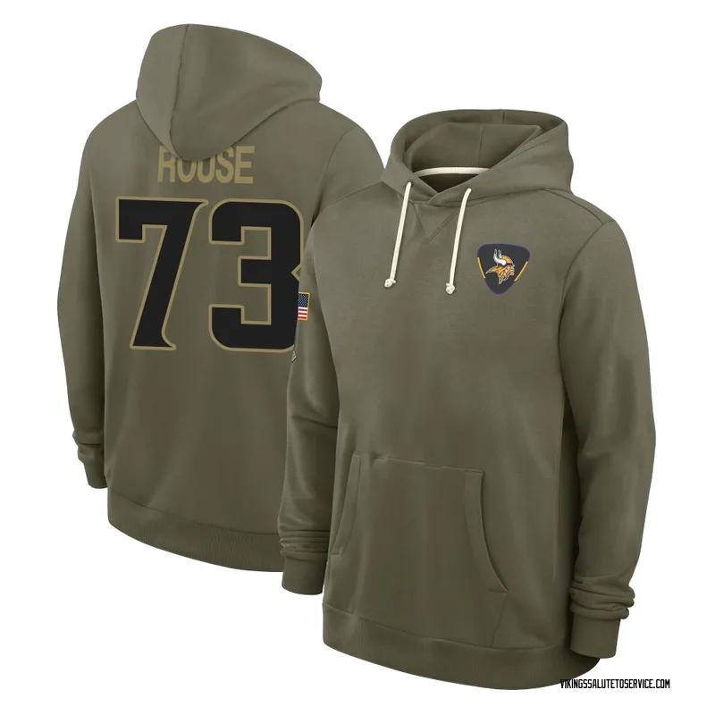 Men's Walter Rouse Minnesota Vikings Olive 2025 Salute to Service Hoodie