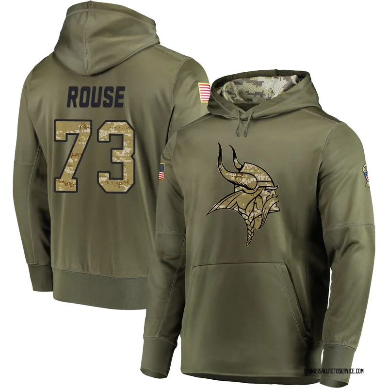 Men's Walter Rouse Minnesota Vikings Olive Salute to Service Pullover Hoodie