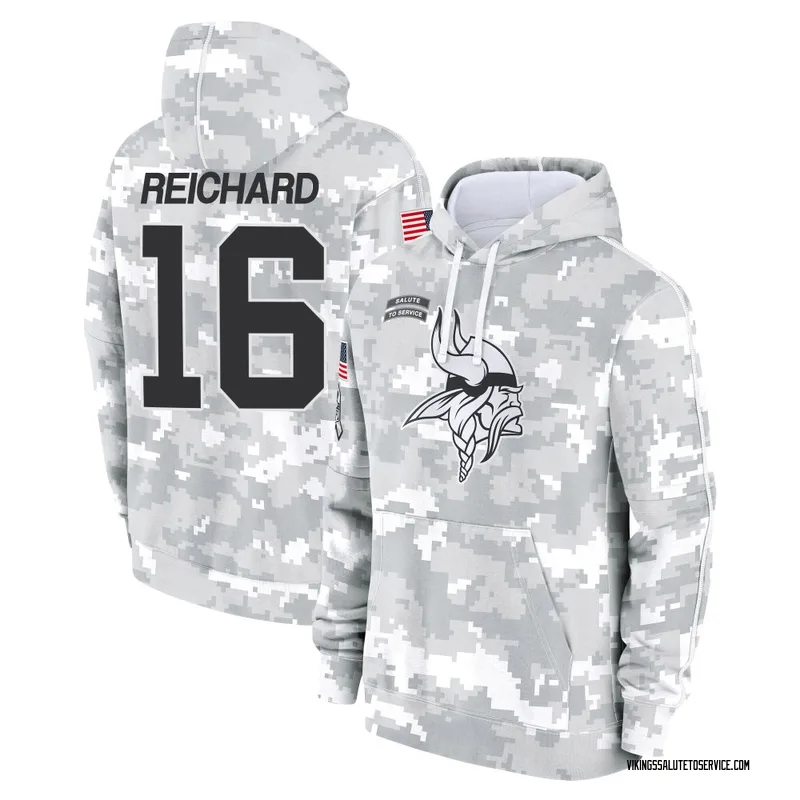 Men's Will Reichard Minnesota Vikings Camo Arctic 2024 Salute to Service Club Fleece Pullover Hoodie