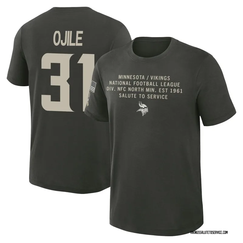Men's Zach Ojile Minnesota Vikings Green Dark/ 2025 Salute to Service Sideline Slub T-Shirt