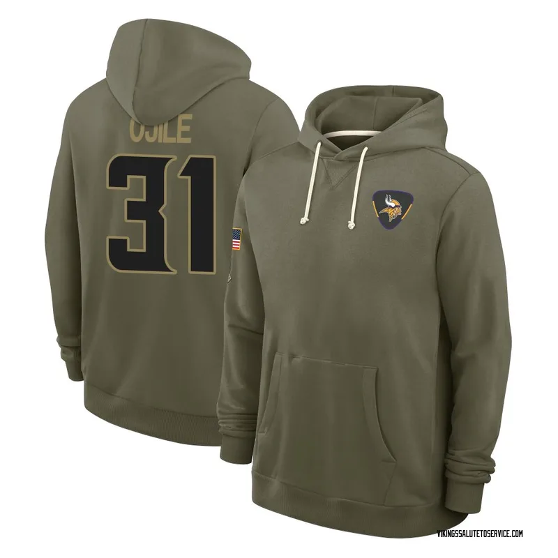 Men's Zach Ojile Minnesota Vikings Olive 2025 Salute to Service Hoodie