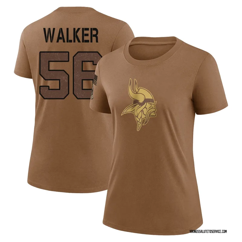 Women's Arden Walker Minnesota Vikings Legend Brown 2023 Salute To Service Performance T-Shirt