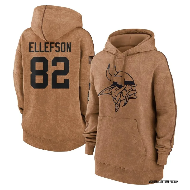 Women's Ben Ellefson Minnesota Vikings Brown 2023 Salute To Service Pullover Hoodie