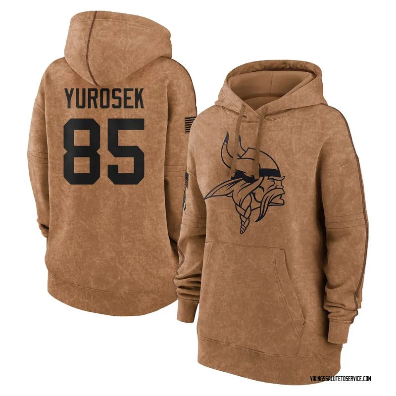 Women's Ben Yurosek Minnesota Vikings Brown 2023 Salute To Service Pullover Hoodie